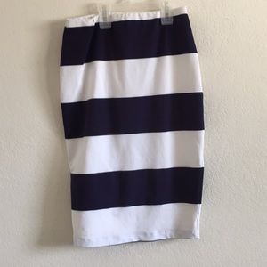 Striped pencil skirt